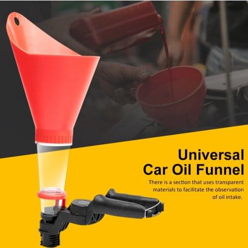 Upgrade Car Oil Funnel Universal Detachable Fuel Gasoline Funnel with Clamp Base Bracket Adding Oil Tool Kit for Vehicle
