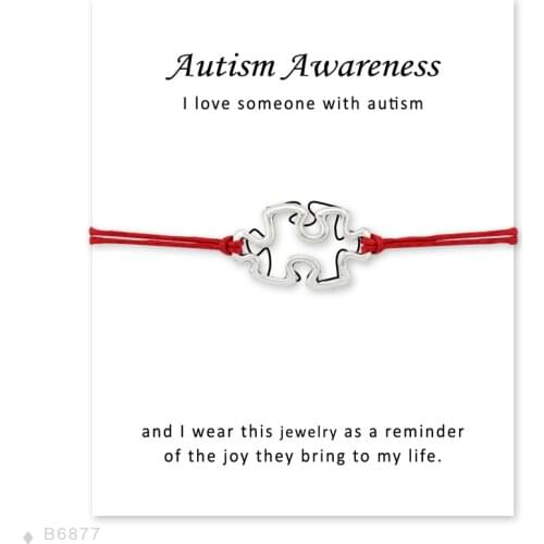 Make a Wish Fight for a Cure Hope Faith Love Ribbon Puzzle Pieces Charm Autism Diabetes Diabetic Awareness Bracelets for Women