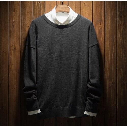 MRMT 2021 Brand Autumn Mens Jackets Sweater Pure Color Round Neck Sweater for Male Student Sweater