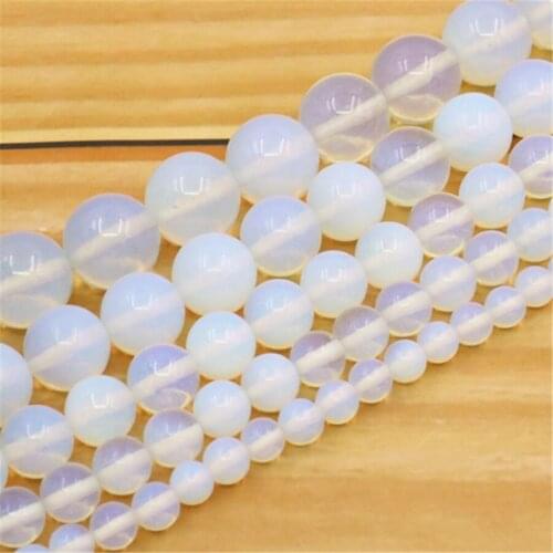 6 8 10 12 14mm White Round Faceted Moonstone Jades Jaspers Loose Beads Women DIY Hand Made Jewelry Making Design Accessorise