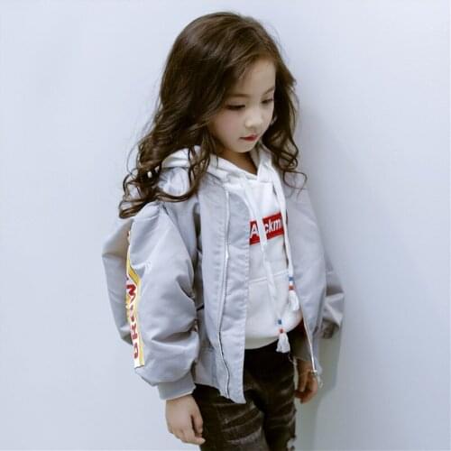 2020 Spring Girls Jacket Childrens Loose Coat In Children Korean Kids Garment Fashion Baseball Uniform Long Sleeve Tops For Boys