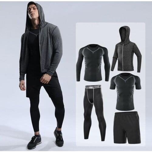 Breathable Running Sets Kids Men Sport Suit Jogging Basketball Underwear Sportswear Gym Tights Soccer Tracksuit Training Clothes