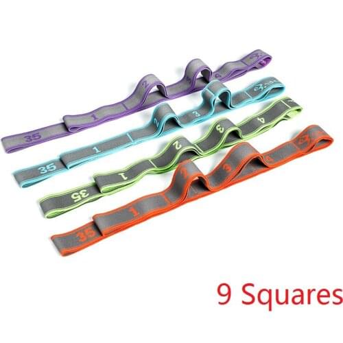 Yoga Pull Strap Fitness Stretching Band Resistance Loop Pink_8 Loops