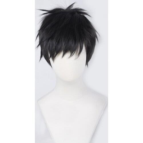 Haikyuu!! Hajime Iwaizumi Cos Hair Wig Sawamura Daichi Short Black Straight Heat Resistant Cosplay Costume Wigs
