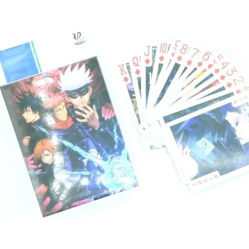 Anime jujutsu kaisen Cosplay Playing Cards Cartoon Deck Poker Cards Party Board With Box Gift Collection