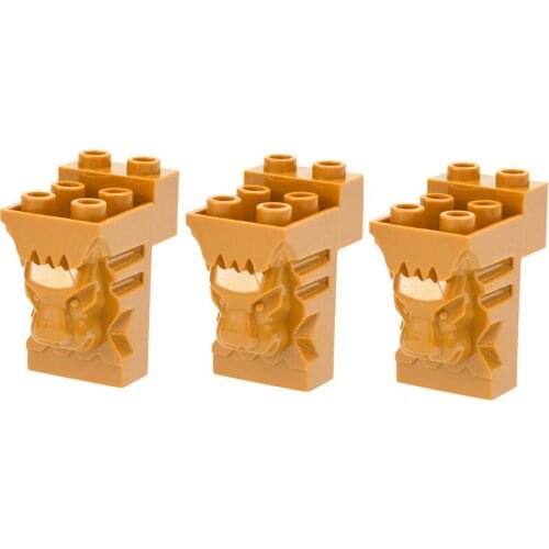 Building Blocks 30274 Lion Face Decorative Brick 2x3x3 For Building Blocks Parts DIY Construction Educational Cre