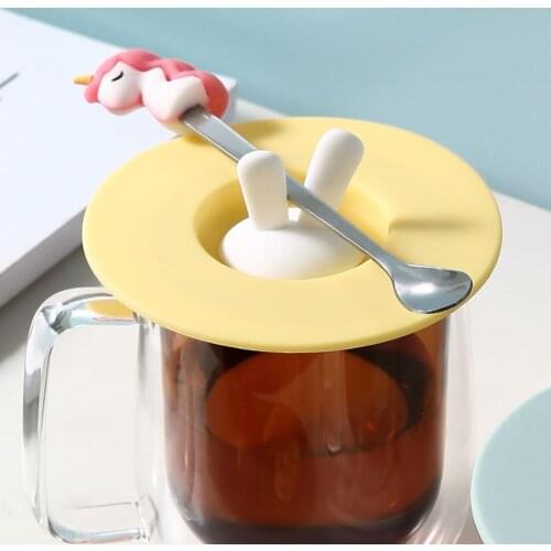 Round Silicone Cup Lids Universal Ceramic Cup Lid Glass Water Cup Tea Cup Accessories Dustproof Mug Lid