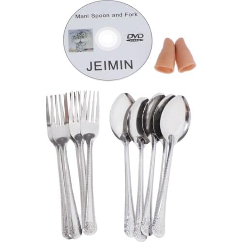 Finger Magic Trick Fake Soft Thumb Tip with Forks Spoon and Disc, Close Up Stage Show Props Prank Toy for Halloween (11Pcs)