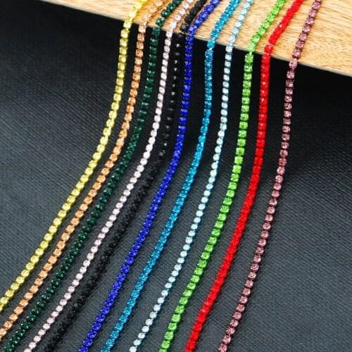 Color Drill Chain 2/2.5/2.8mm Intensive Diamond Claw Chain for Bracelet Necklace Making Jewelry Accessories Materials diy