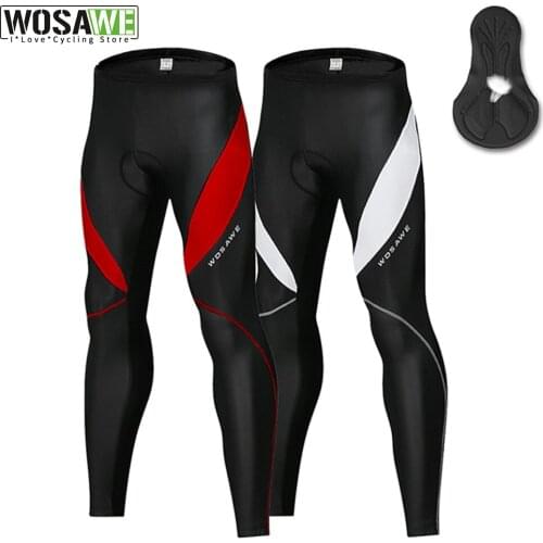 WOSAWE Men Cycling Tights GEL Pad Bib Pants MTB Winter Thermal MTB Road Bike Bicycle Pants Padded Legging Cycling Trouser Shorts