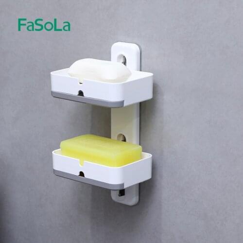 Summer household simple non-perforated soap box suction cup wall-mounted creative single and double layer toilet soap box
