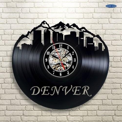 Denver Colorado Vinyl Record Wall Clock - Decorate your home with Modern Art reloj