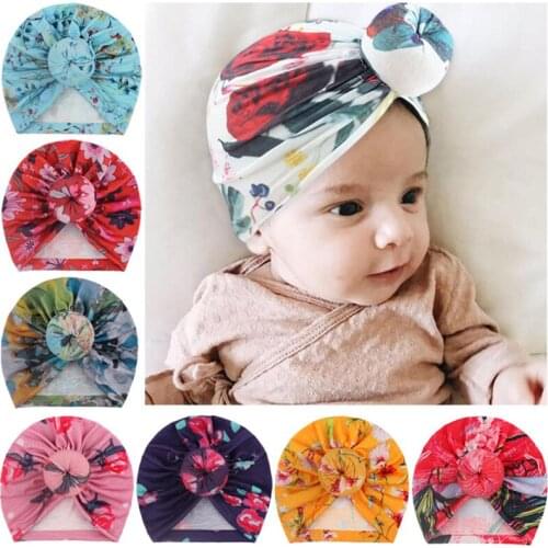 2021 New Baby Boy Girl Turban Hat Newborn Toddler Cotton Beanie Kids Soft Cap Accessories