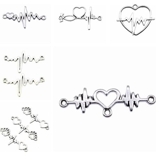 Tristana Ecg Love Connector Charms designer charms for jewelry making diy jewelry kit accessories