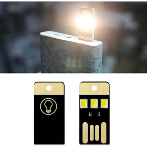 Portable USB Powered LED Night Light Keychain USB Camping Lamp 3 LED Light 2835 Chips Pocket Card Lamp