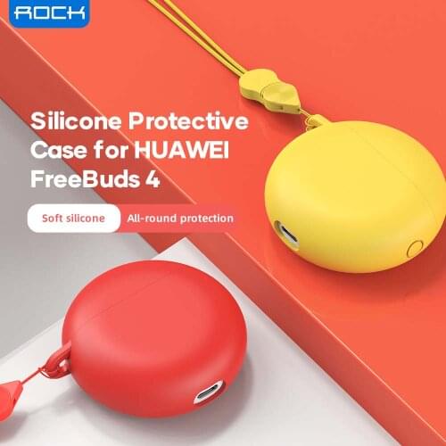 ROCK Shockproof Earphone Case for Huawei Freebuds 4 Wireless Bluetooth Protective Headset Cover For Freebuds 4 Charging Box