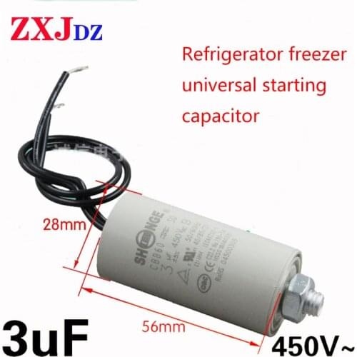 Refrigerator freezer compressor start running capacitor CBB60 3uF starting capacitor