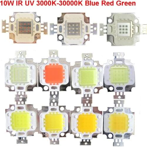 10w Full UV365nm UV395nm Blue 460nm Green 520nm Yellow 585nm Red 620nm 660nm IR 850nm IR940nm LED Night Light Bulb Chip Part