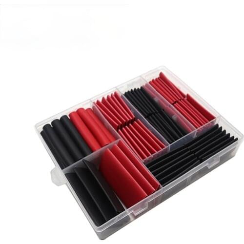 74pcs Heat shrink Tube Sleeving Tubing Assorted set, Insulation Polyolefin Electrical Connection Cable Wire Waterproof Wires 3:1