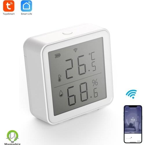 Smart Life WiFi Temperature and Humidity Sensor With LCD Display Works with Google Assistant Alexa Linkage Control With Tuya
