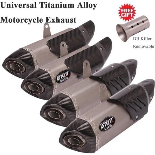 Universal 51mm Motorcycle Titanium Alloy Exhaust Pipe Escape Modified Carbon Fiber Muffler DB Killer For Ninja 400 CBR650 R6 R1