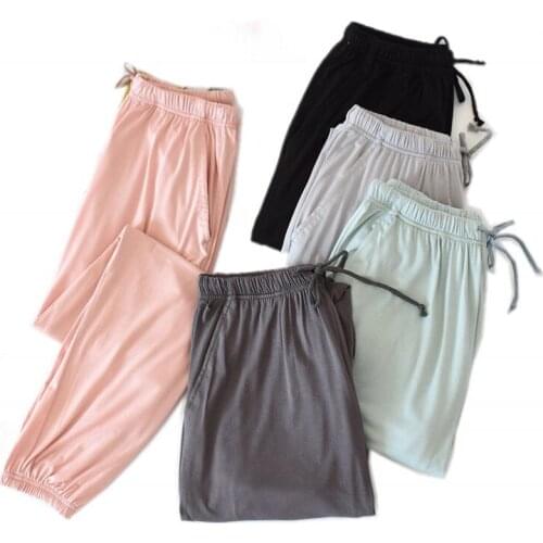 Spring Autumn Women Modal sleep Bottoms Female Cool nighty trousers sleepwear pyjama Ladies Casual Simple Fashion pajama pants