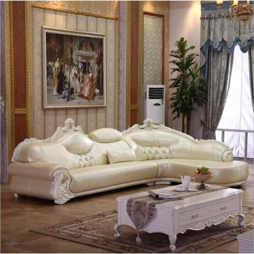 High quality European living room sofa furniture genuine leather set o1077