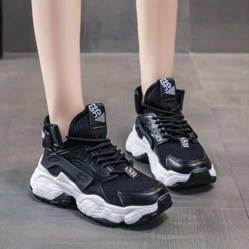 2020 spring and autumn new color matching thick bottom old shoes womens fashion wild flying woven sports casual shoes X136