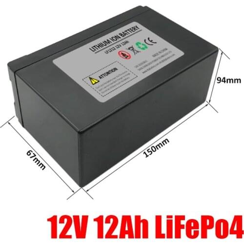 12v 12ah lifepo4 battery pack with plastic housing lithium iron phosphate solar cell 12v