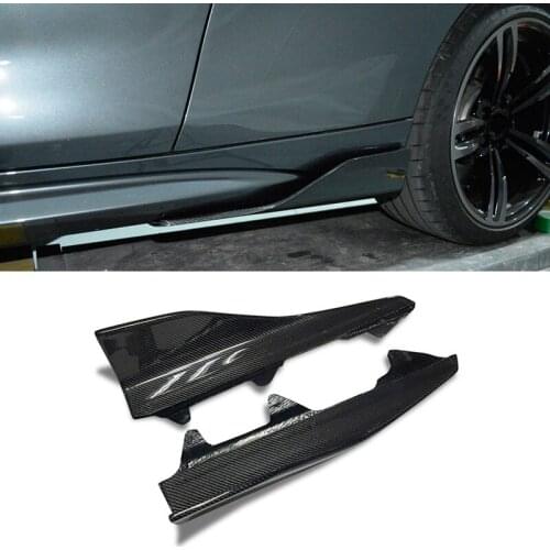 2PCS Real Carbon Fiber Rear Bumper Splitter Spoiler Lip Flaps Panel Side Skirt Fit For BMW 2-Series M2 M2C F87 2016-2019 17 18