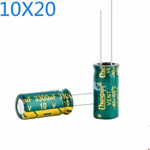 30-50pcs/lot 3300UF10v 10v3300uf 10X20MM Genuine Plug-in Aluminum Electrolytic Capacitor Volume