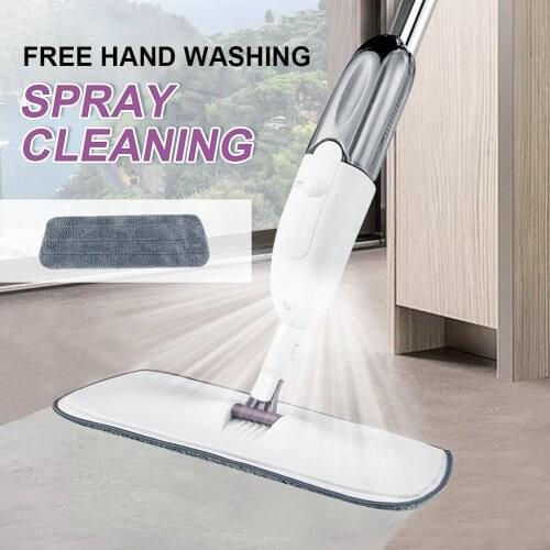 360° degree Microfiber Flat Kit with Reusable Pads Handle Spray Magic Mop Floor Brush Broom Home Windows Kitchen Clean Mop Tools