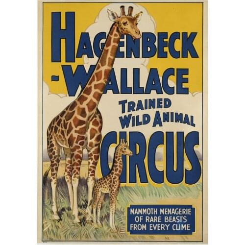 400X300MM hagenbeck-wallace-trained-wild-animal-circus-hires- jumbo fridge magnet SFM-0387