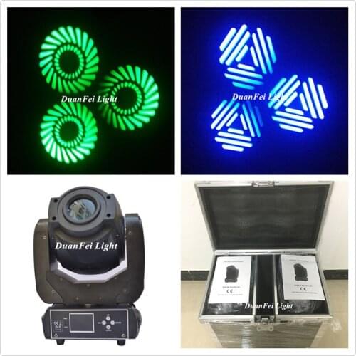4PCS+Flightcase) High Bright Gobo Lyres Stage Light 3 Facet Prism Moving Head Led Spot 90w