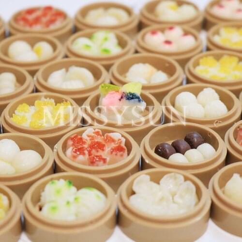 5PCS/lot 1/6 Scale Miniature Dollhouse Chinese Dim Sum for Dollhouse Decor Pretend food for blyth bjd doll accessories