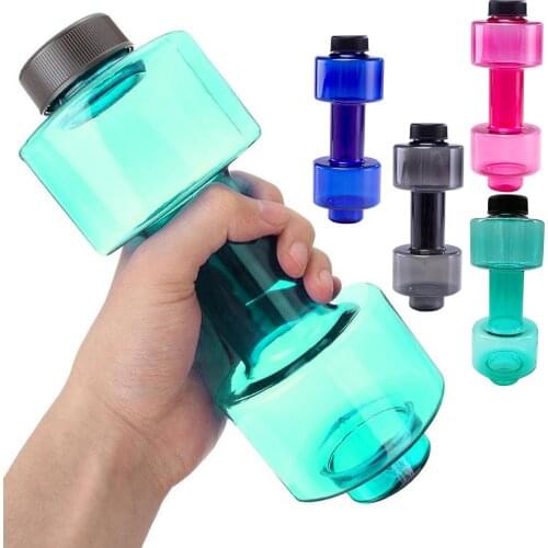 550ml Creative Dumbbell Shape Fitness Water Cup Sealed Leakproof Travel Mountaineering Sports Water Bottle Transparent Kettle
