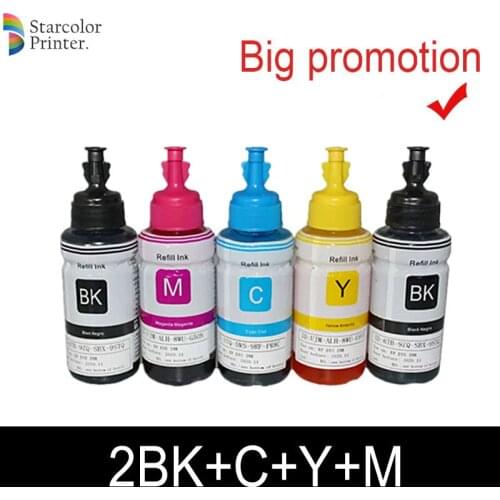 5PK 70ml dye ink refill ink compatible for epson L200 L210 L222 L100 L110 L120 L132 L550 L555 L300 L355 L362 printer ink