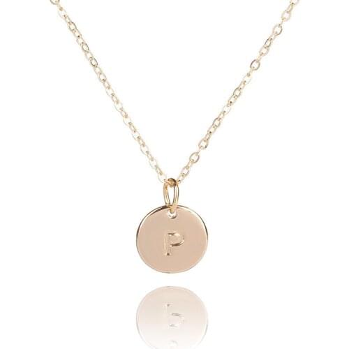 A-Z Letters Pendant Necklace Women Fashion Simple Golden Clavicle Chain Jewelry Best Gifts For Lovers MotherS Day Anniversary