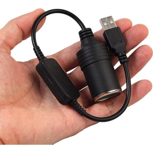 1 Pcs Converter Adapter Wired Controller USB Port to 12V Car Cigarette Lighter Socket Female Power Cord for Driving Recorder