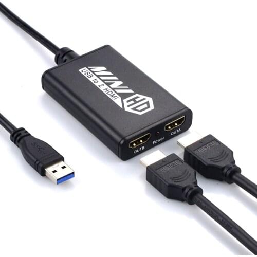 USB to HD Adapter 1080P HD Multiple Displays/ Multiple Displays/Sync Output Audio & Video/ Mirroring & Extending Modes
