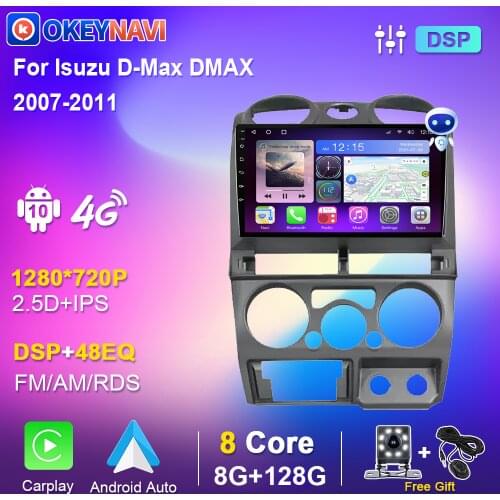 6G 128G For Isuzu D-Max DMAX 2007-2011 Android 2 din Car Radio Stereo Multimedia Video Player Auto Navigation GPS Blu-ray Screen