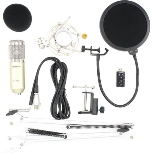 BM 800 Studio Vocal Rrecording Condenser Microphone Kits Bundle Mikrofon for Computer Microfone for Audio Vocal Record