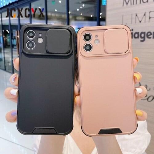 Armor Protection Push Window Cover For iPhone 12 11 Pro Max XS XR X 8 7 PLUS SE 20 Shockproof Soft Hard Bumper Back Phone Case