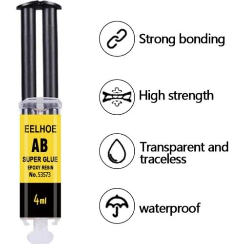 EELHOE AB Strong Glue Home Repair Super Glue Epoxy Resin High Strength Adhesive Glue 4ml/25ml Silicone Sealant