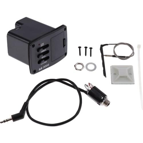 Fienst Replacement Ukulele Piezo Pickup Preamp For Wood Guitar/Ukulele Parts Black