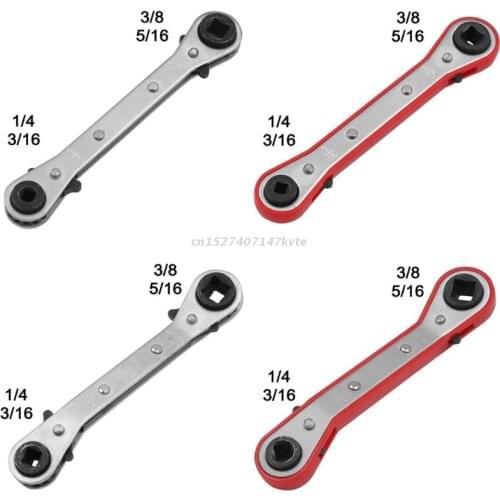 Refrigeration Ratchet Wrench 4 Sizes - 1/4 x 3/16 Square x 3/8 x 5/16 Square