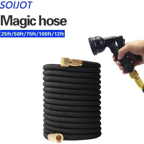 Free shipping 17Ft-125Ft Garden Hose Expandable Magic Flexible Water Hose Eu Hose Plastic Hoses Pipe With Spray Gun To Watering