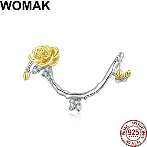 Hot sale 100% 925 sterling silver Rose Vines charm fit original bracelet zircon beads making women brand jewelry luxury gift DIY