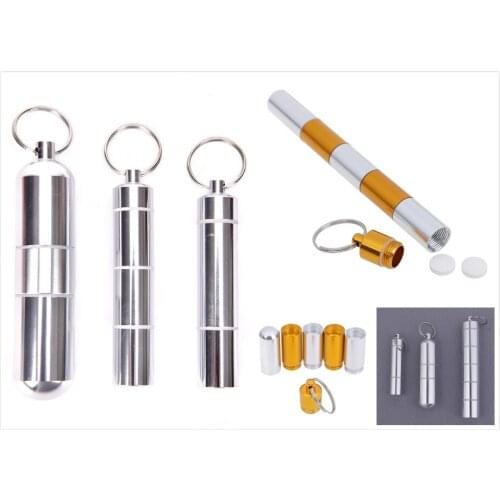 Pocket Pill Holder 2/34/6 Grids Waterproof Capsule Shape Aluminum Pill Case Keychain Container Delicate Seal Medicine Organizer