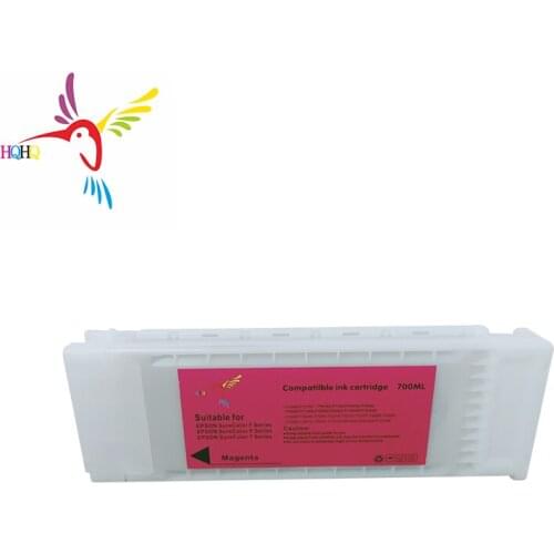 700ML T7251-T7254 T725A Compatible Ink Cartridge Filled With Textile Ink For Epson SureColor F2000 F2100 Printer T7251 6Colors
